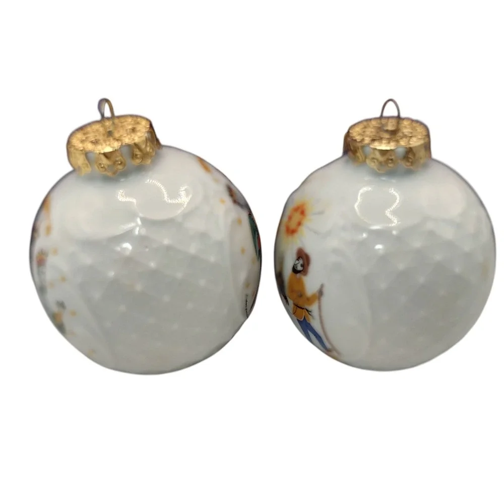 Vintage Lindner Nativity Ornaments Hand Painted Porcelain Bavaria Set of Two‎ - Picture 6 of 15